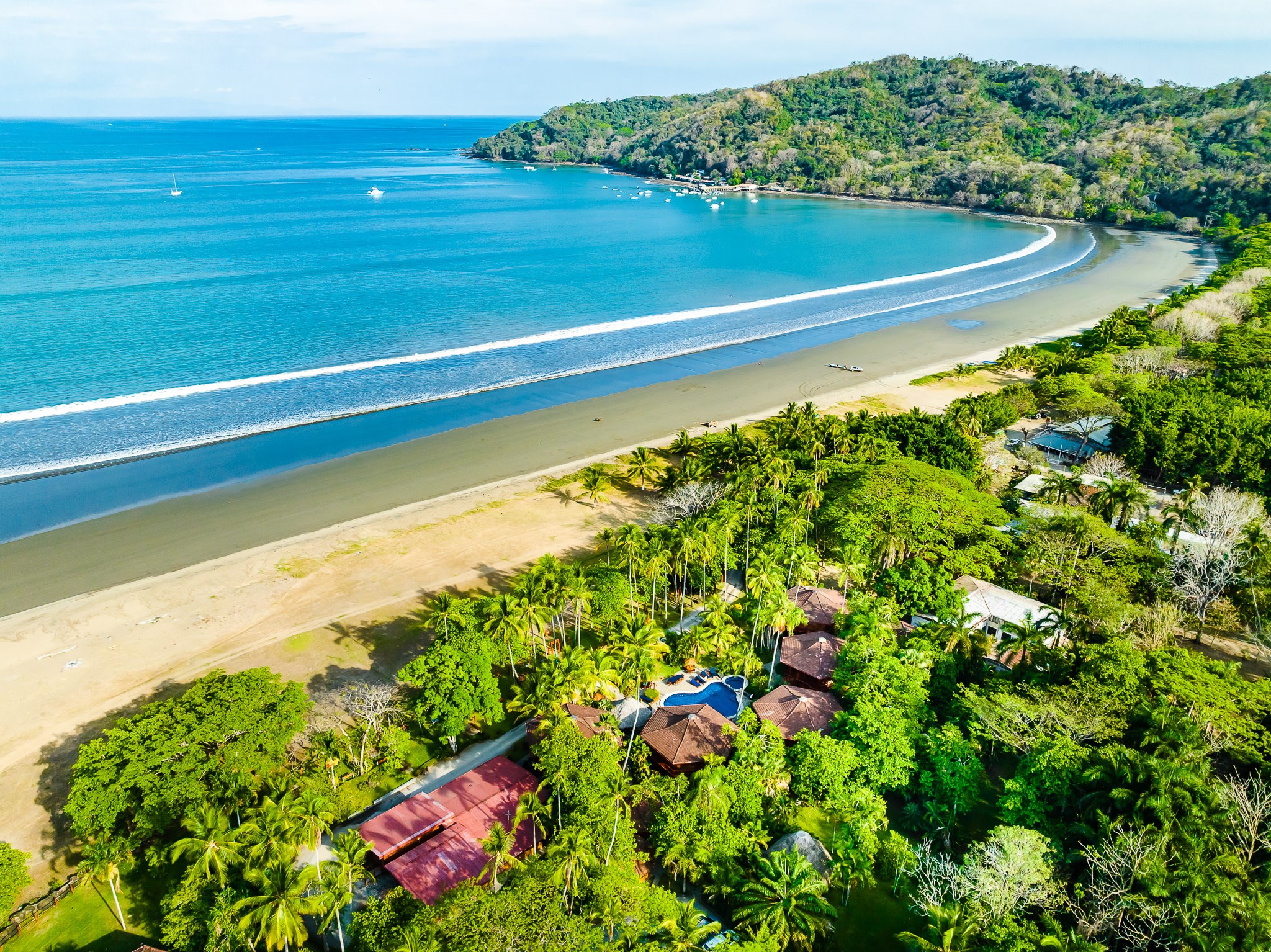 Aerial view of Tambor Bay, Guanacaste, Costa Rica